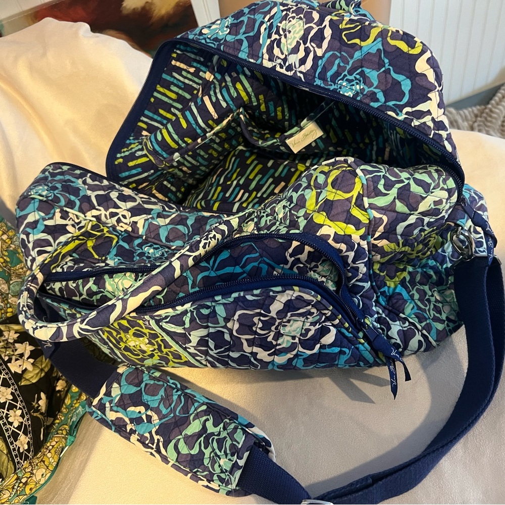 Vera Bradley Blue and Green Patterned Travel Bag